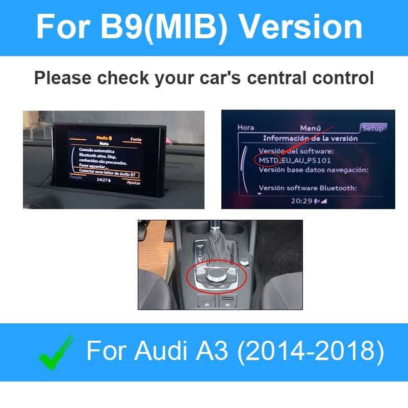 

Беспроводной автомобильный интерфейс Apple CarPlay Android для Audi A3 MIB 2014-2018 с функцией воспроизведения зеркальной связи