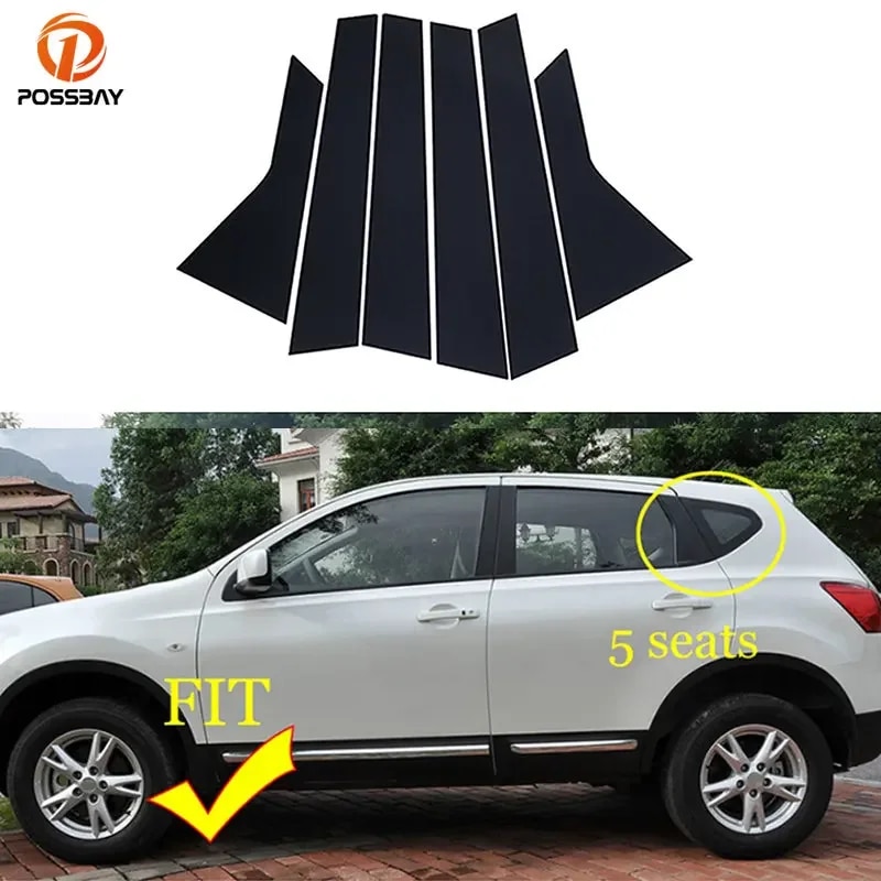 

6 шт. для Nissan Qashqai J10 2008 2009 2010 2011 2012 2013 стойки стойки двери, окна, накладка, комплект декоративных аксессуаров