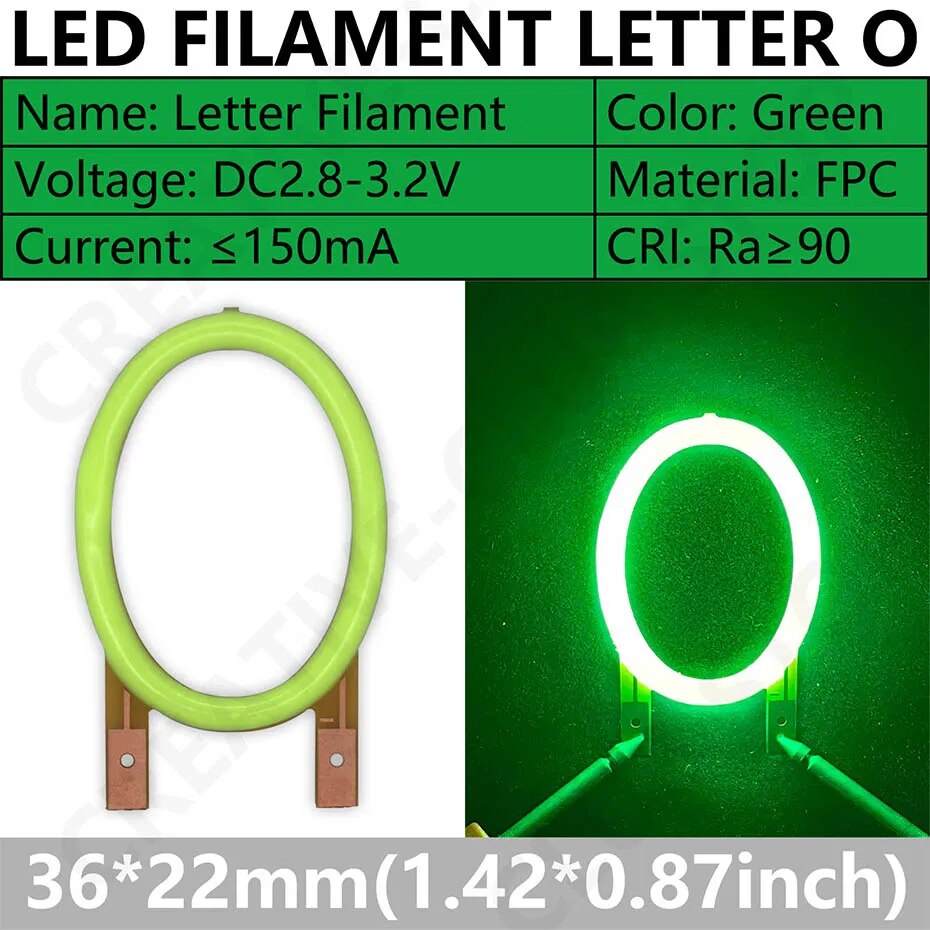 

LED буквы для декора DT&ZM зеленого цвета