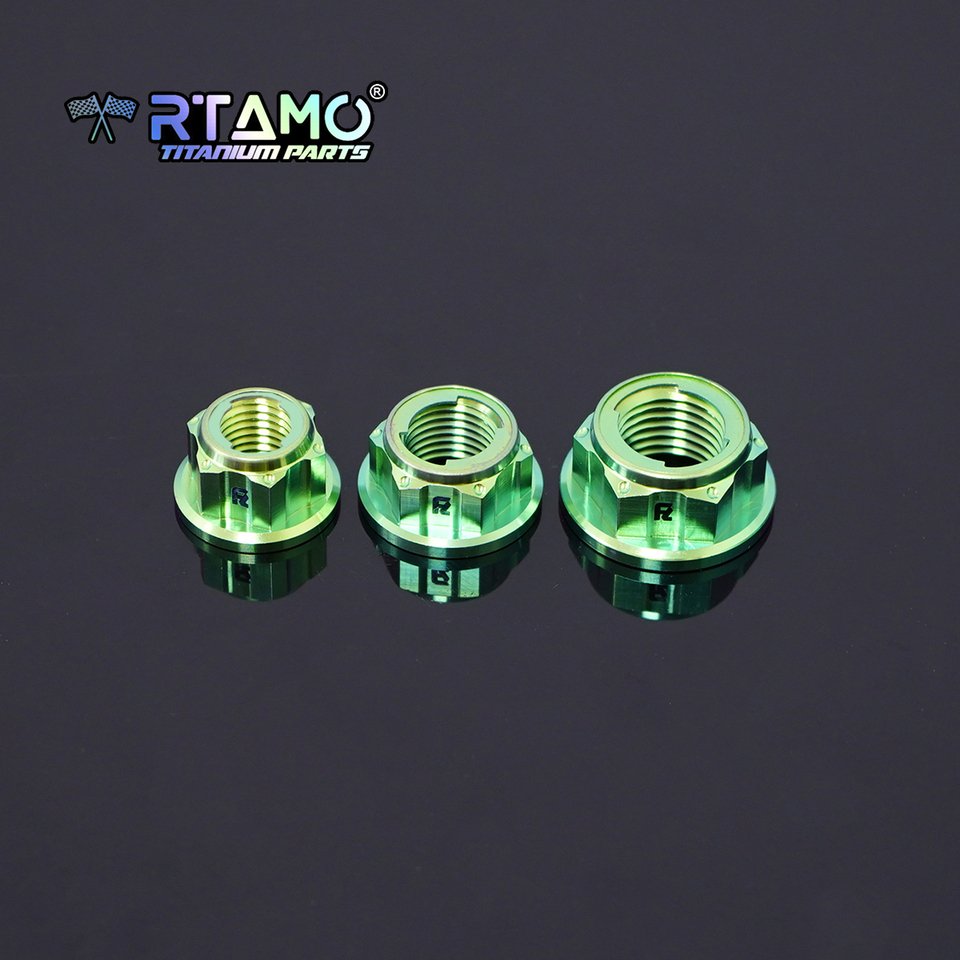 

Титановая гайка RTAMO Gr5 M10 M12 M14 M16, металлическая стопорная нестандартная гайка, гайка болта оси мотоцикла (1 шт.)
