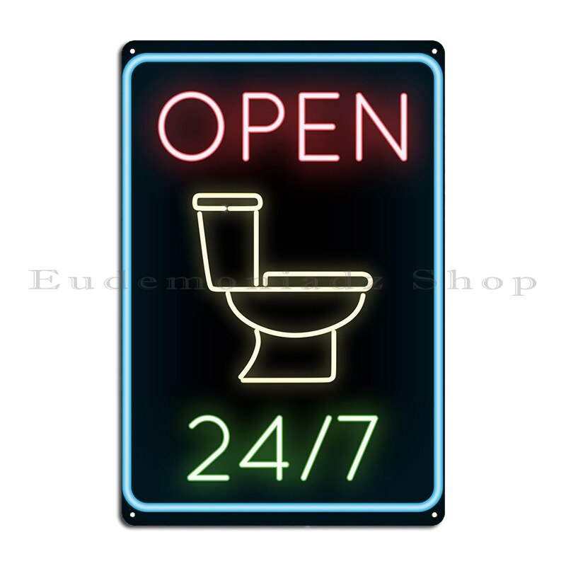 

Металлическая табличка для стен "Toilet Open 24 7"