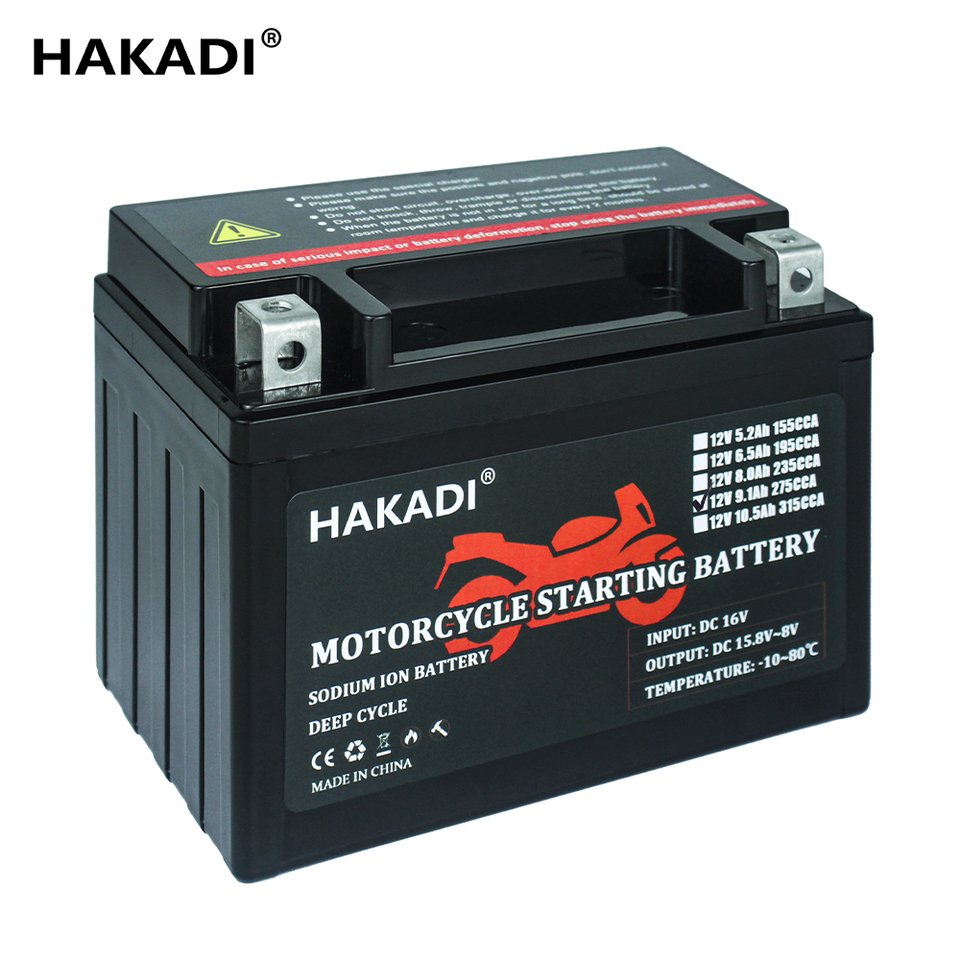 

Аккумуляторная батарея HAKADI 12 В 9,1 Ач для стартера мотоцикла 3000 + срок службы цикла 275CCA