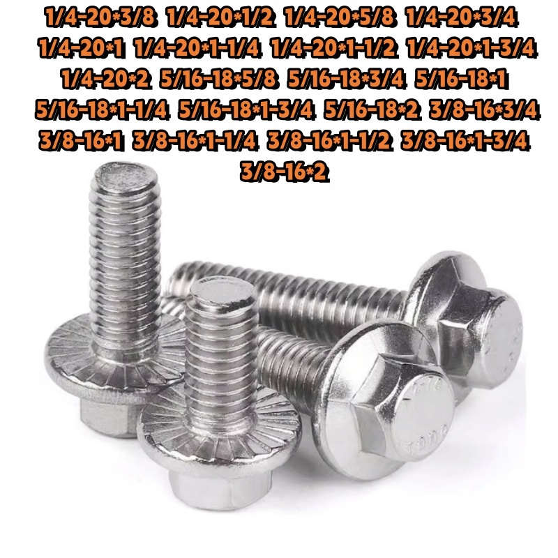

Нержавеющие фланцевые болты UNC 1/4 5/16 3/8