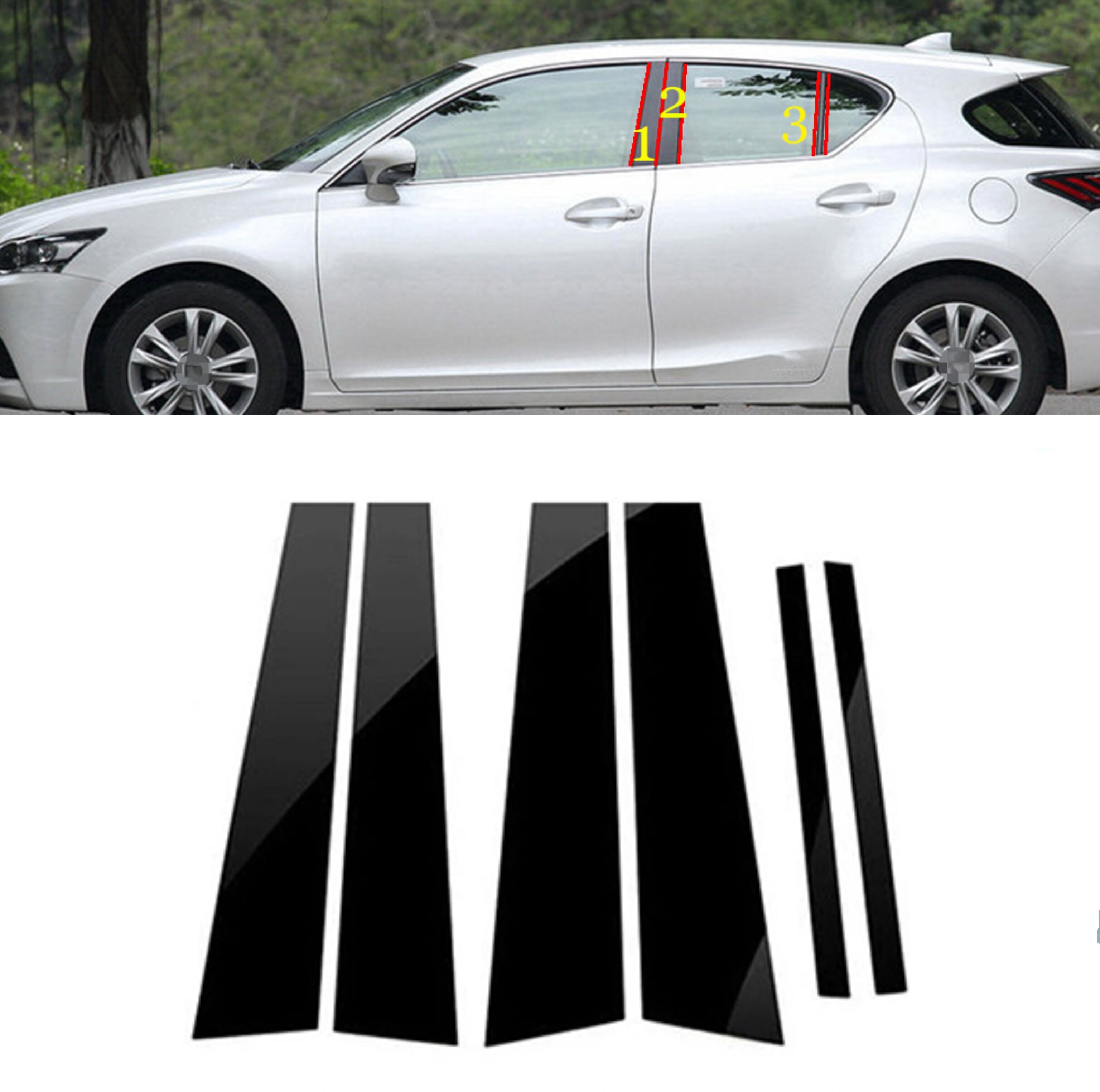 

6 шт. полированные стойки для Lexus CT200h CT 200 200h 2011- 2020 оконная дверная Колонка B C столбик крышка отделка