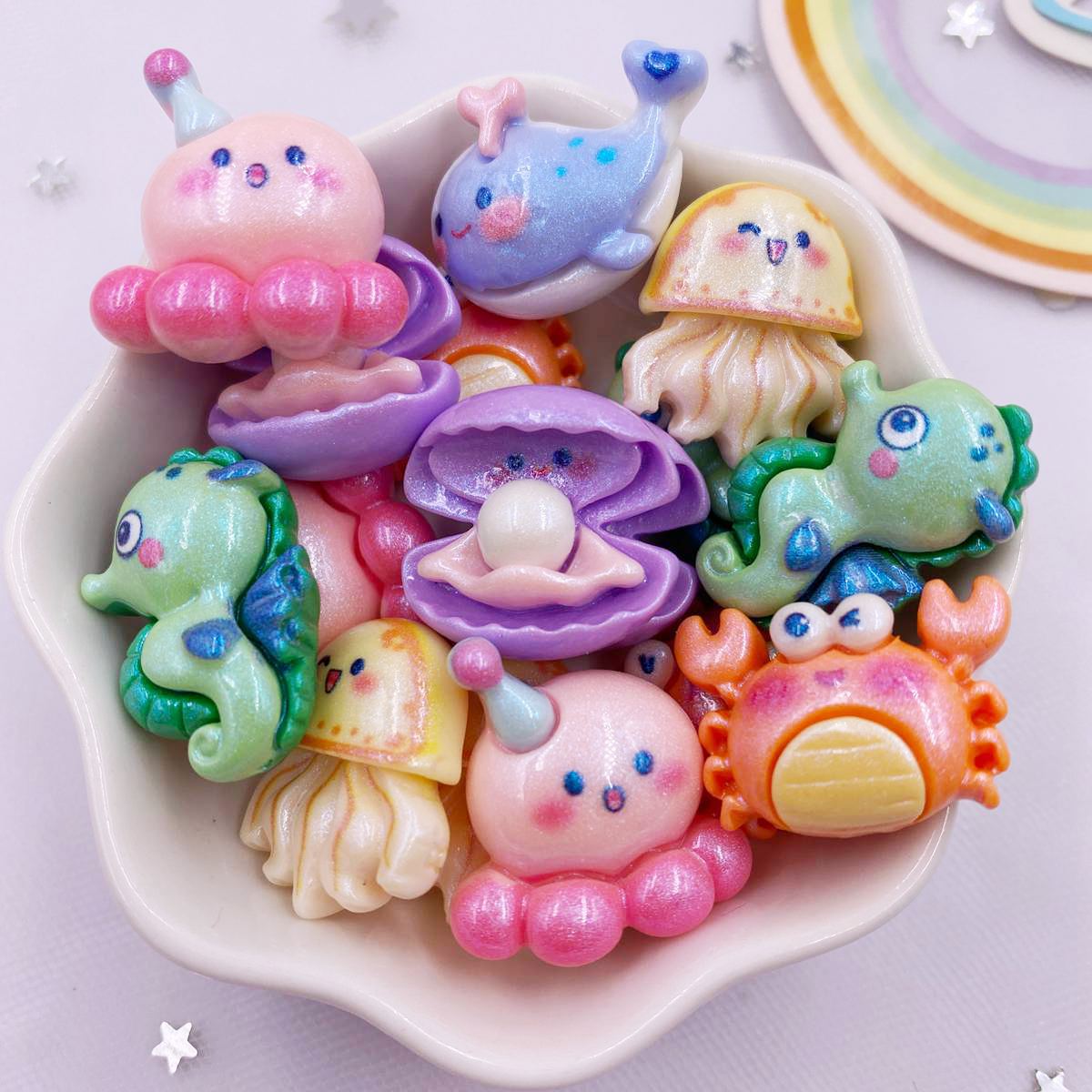 

12 шт. фигурки морских животных из смолы Diy Super Paradise