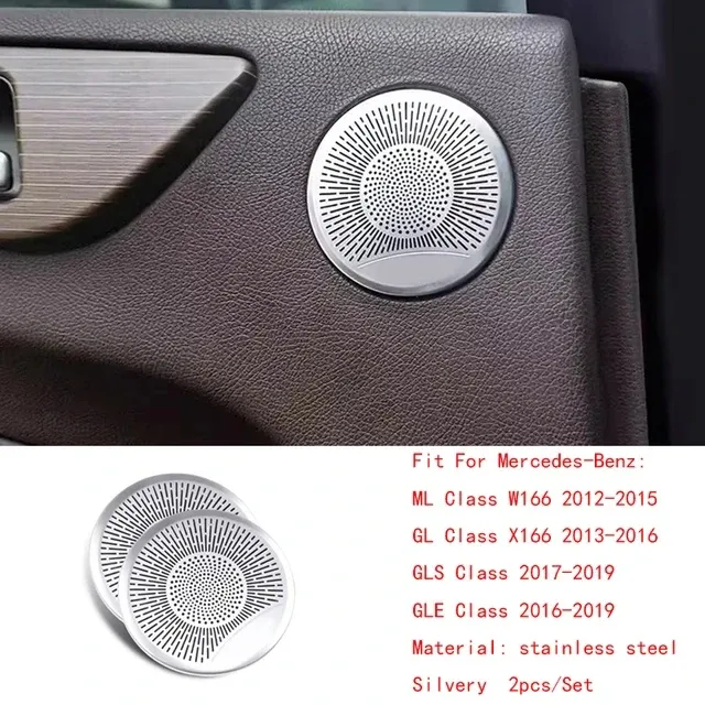 

Для Mercedes-Benz ML GL GLE GLS Class X166 W166 стальные автомобильные дверные динамики стерео декоративная крышка накладка динамика