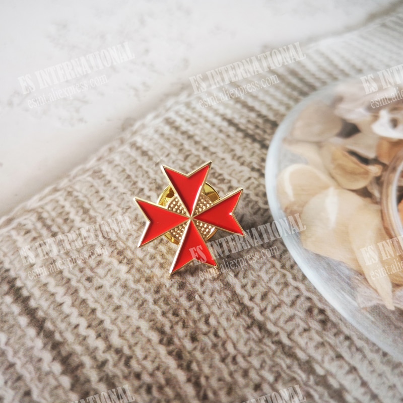 

Масонские булавки из металла, красный крест, рыцари Templar order of Malta