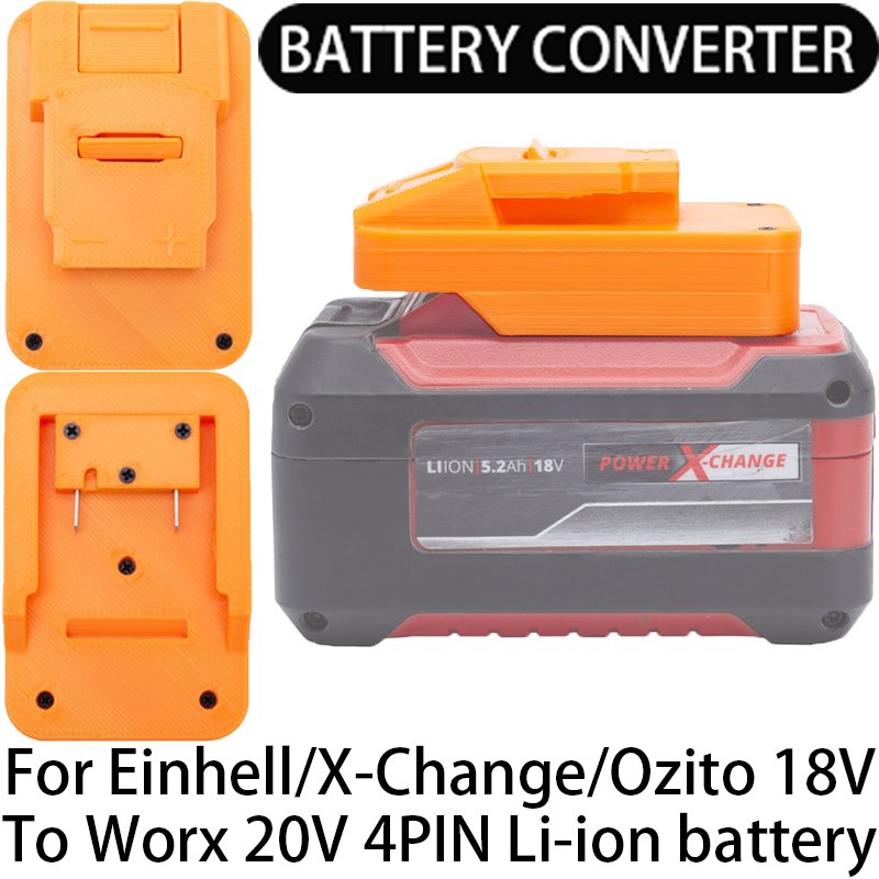 

Адаптер/преобразователь аккумулятора для инструментов Worx 20 В 4PIN на Einhell/X-Change/Ozito 18 В, адаптер литий-ионного аккумулятора, аксессуар для электроинструмента