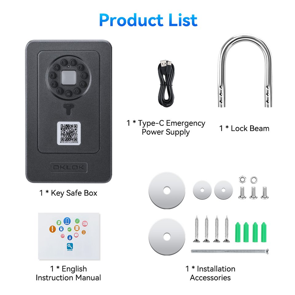 

Camluxy Smart Key Box Безопасный замок для хранения отпечатков пальцев