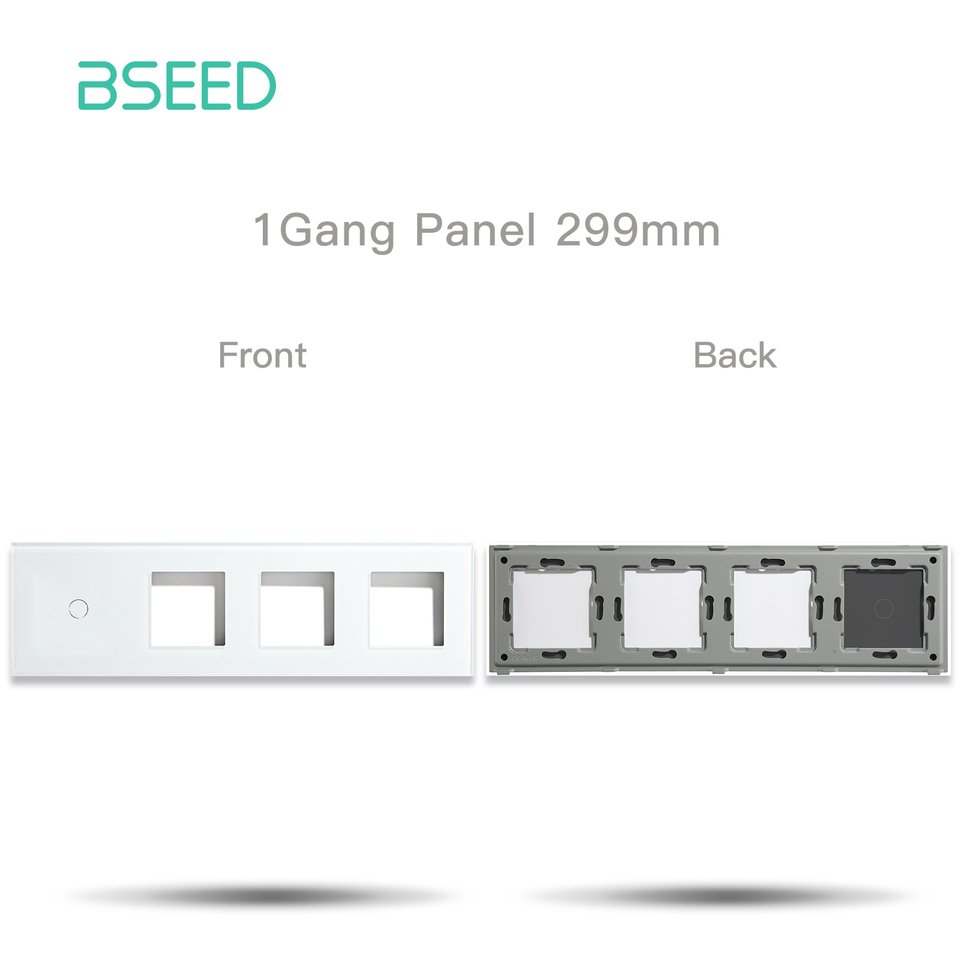 

BSEED Панель переключателей из стекла 299 мм 1/2/3 Gang