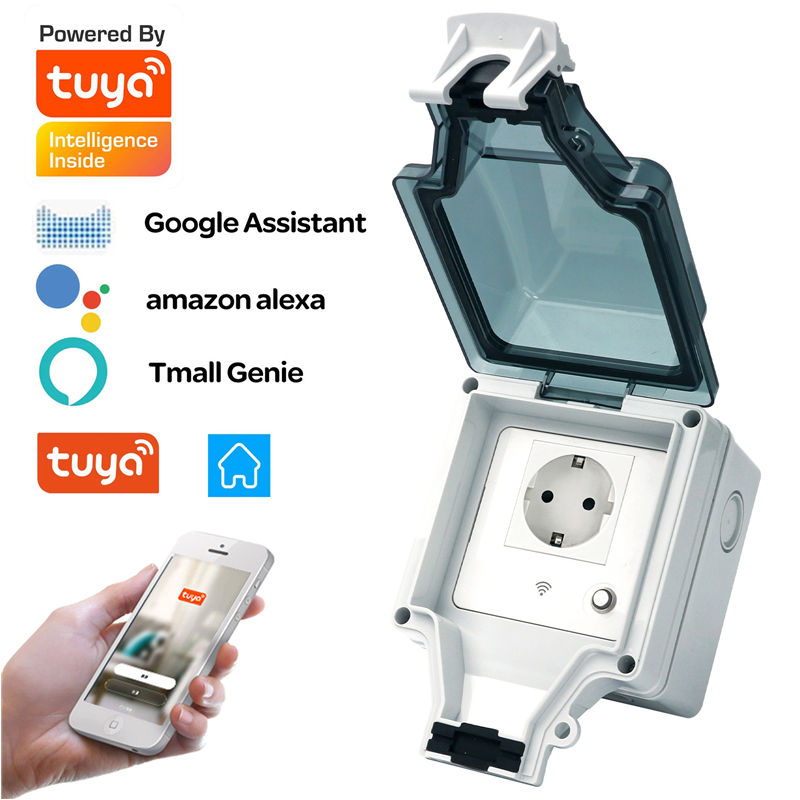 

Смарт-розетка Tuya с Wi-Fi, IP66, водонепроницаемая, с таймером