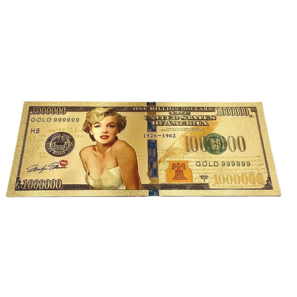 

10Pcs/Lot Beautiful Color USA Marylin Monroe Banknote 1 Million Dollar Bills Banknote For Collection And Gift