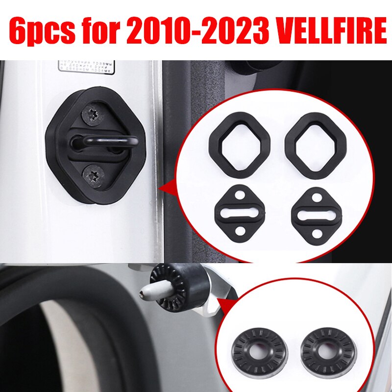 

6 шт./набор, защитные наклейки на дверной замок автомобиля Alphard Vellfire Sienna Granvia Previa EstimaDoor 2001-2023