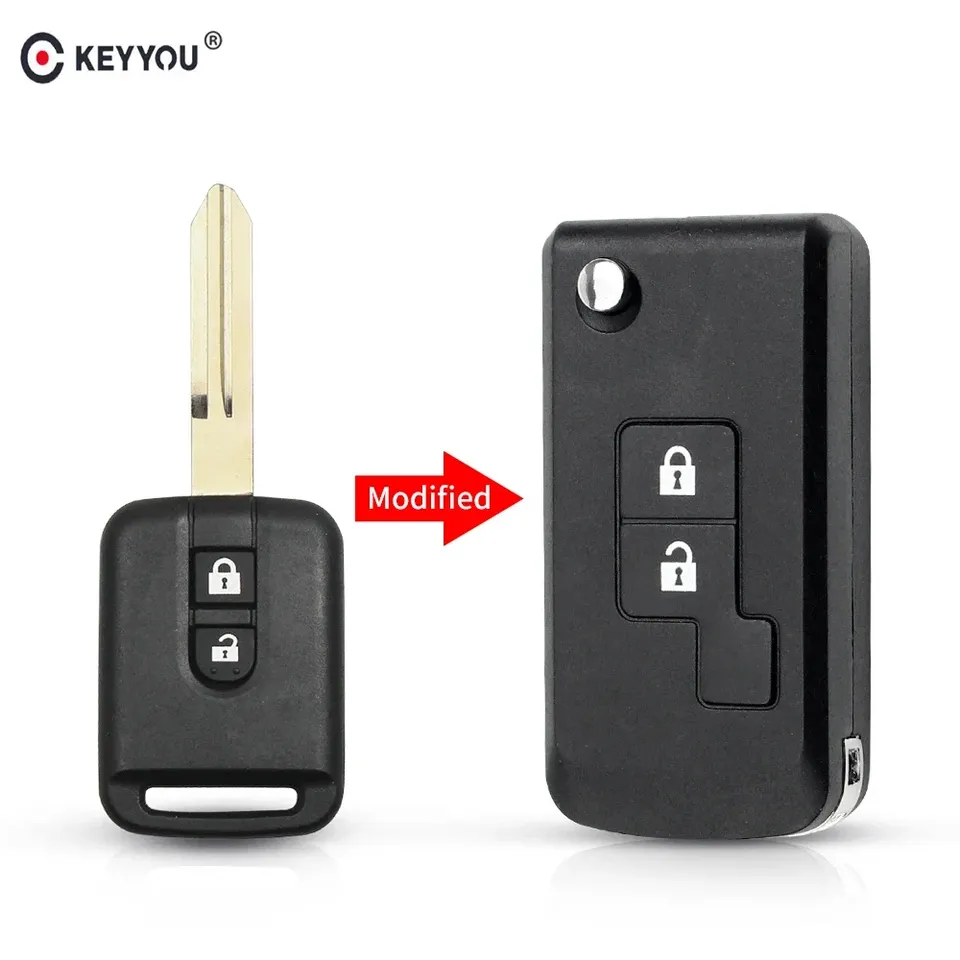

Запасной модифицированный чехол KEYYOU для ключа 2/3 кнопок для Nissan Qashqai первоклассная Micra Navara Almera Note 350Z