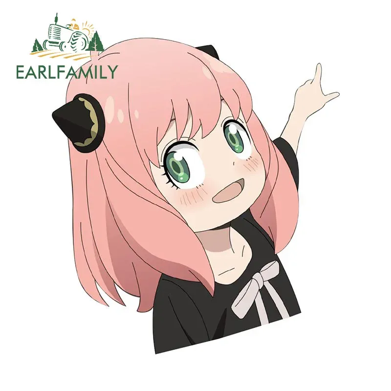 

EARLFAMILY, 13 см X 11,8 см, для Anya, бумажник, Peek, автомобильные наклейки, солнцезащитные, виниловые, устойчивые к царапинам наклейки, Стайлинг автомобиля, водонепроницаемые