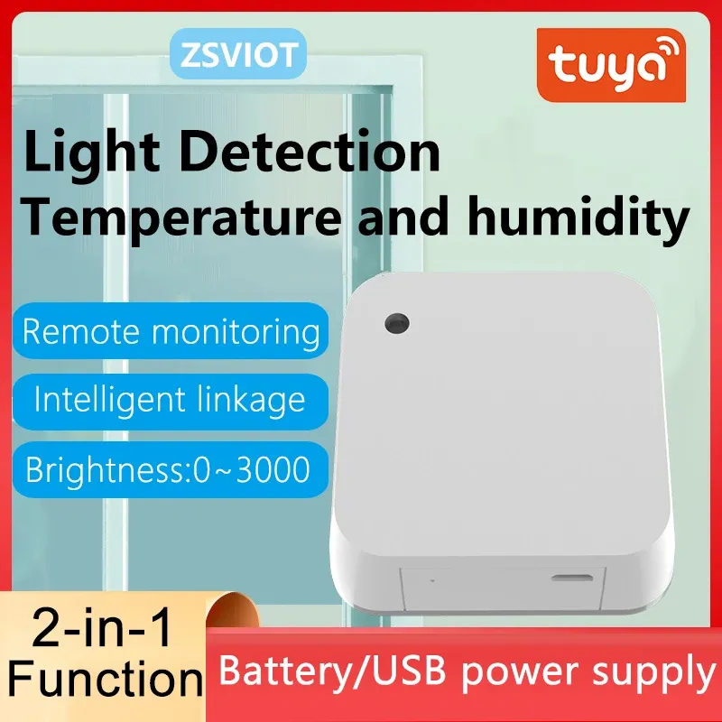 

Датчик яркости Tuya ZigBee с температурой и влажностью, интеллектуальный датчик освещенности дома, детектор яркости, автоматизация