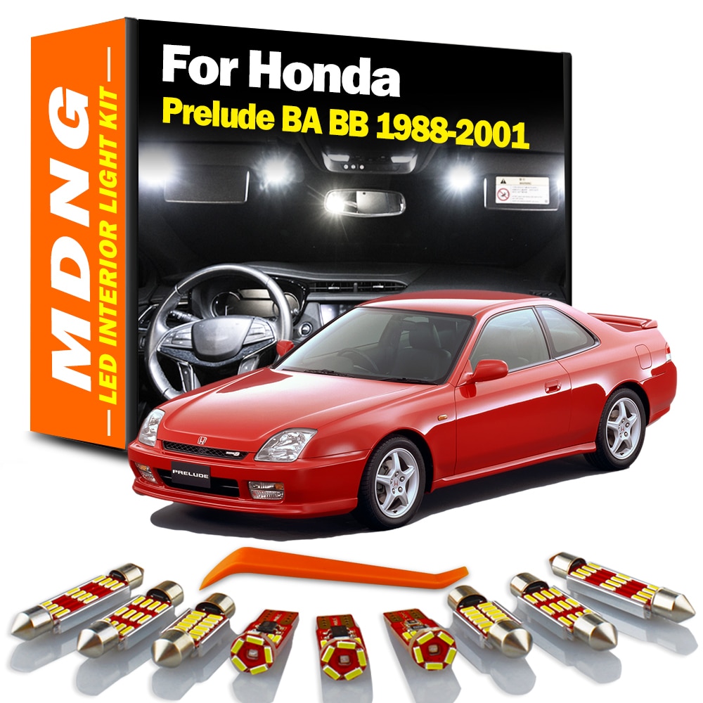 

Внутренняя лампа MDNG Canbus для Honda Prelude BA BB 1988-1995 1996, 1997, 1998, 1999, 2000, 2001, автомобильная лампа, светодиодная внутренняя карта, комплект купольного освещения