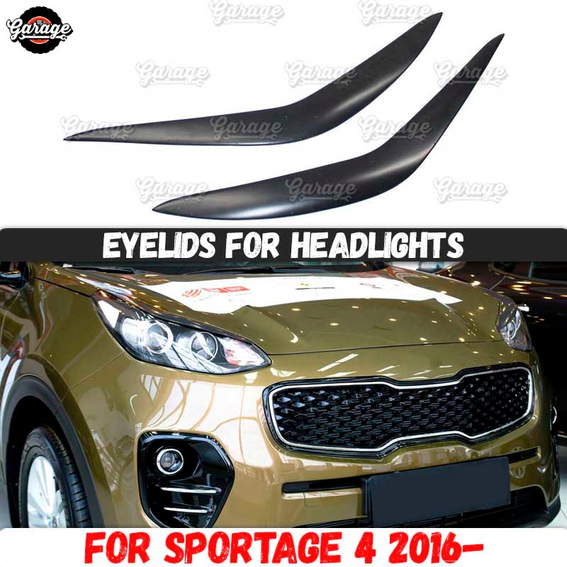 

Веки для фар Kia Sportage 4 2016- АБС-пластик, накладки на ресницы, накладки на брови, аксессуары для отделки, стайлинг автомобиля, тюнинг