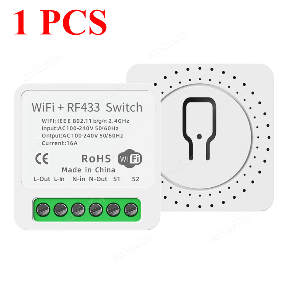 

Умный выключатель SZKOSTON Wi-Fi RF433 16А