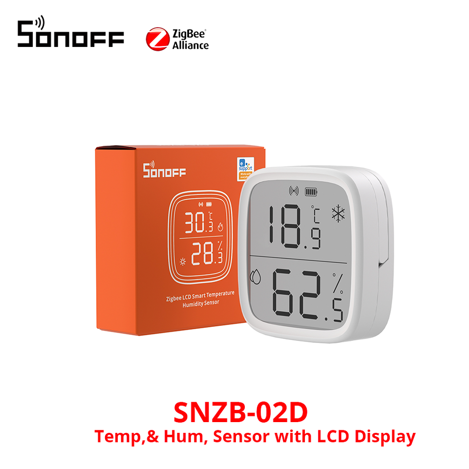 

Умный датчик температуры и влажности SONOFF SNZB-02D Zigbee