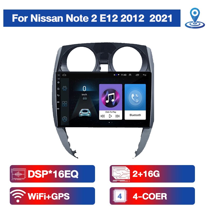 

Автомагнитола 2din, DVD, Android 12, для Nissan Note 2 E12 2012 - 2021 Navi GPS 1280*720 IPS Carplay, автомобильный мультимедийный плеер 4G WiFi