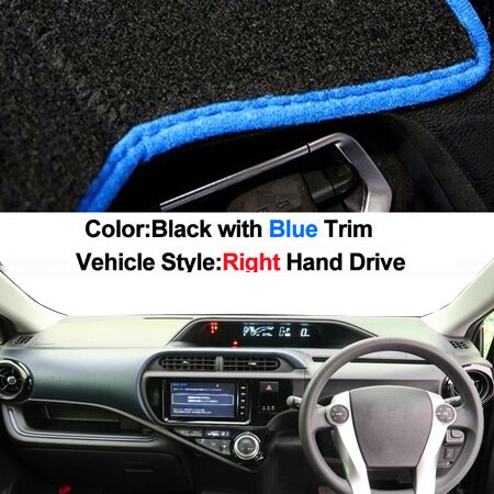 

Автомобильный чехол на приборную панель, ковер для Toyota Aqua Prius C 2011-2019, LHD, RHD, 2-слойный, от солнца, 2018, 2017, 2016