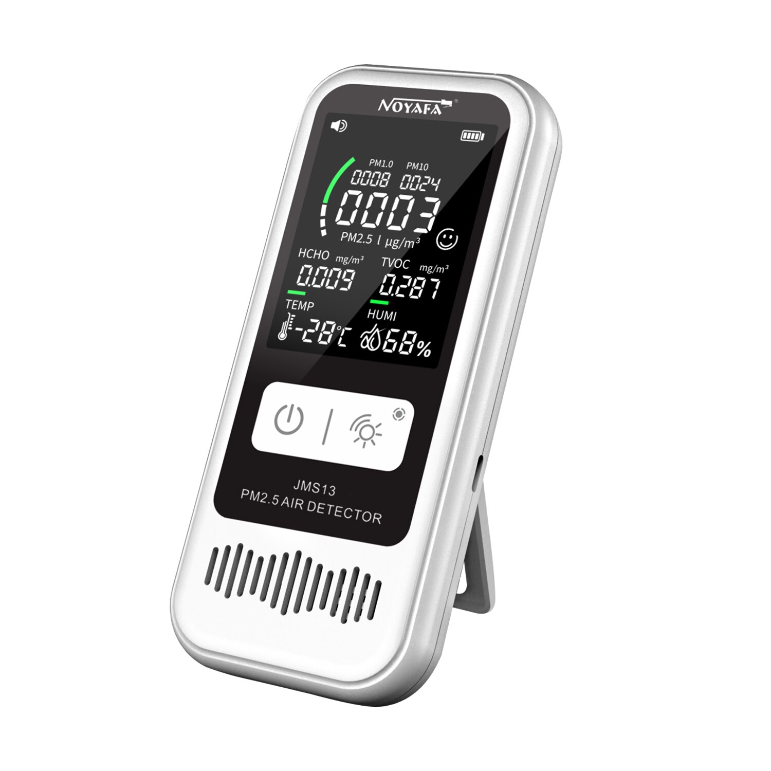 

Noyafa Jms13 6 в 1 Многофункциональный детектор воздуха HCHO CO2 PM2.5 PM1.0 монитор влажности ЖК-дисплей умный дом тестер температуры