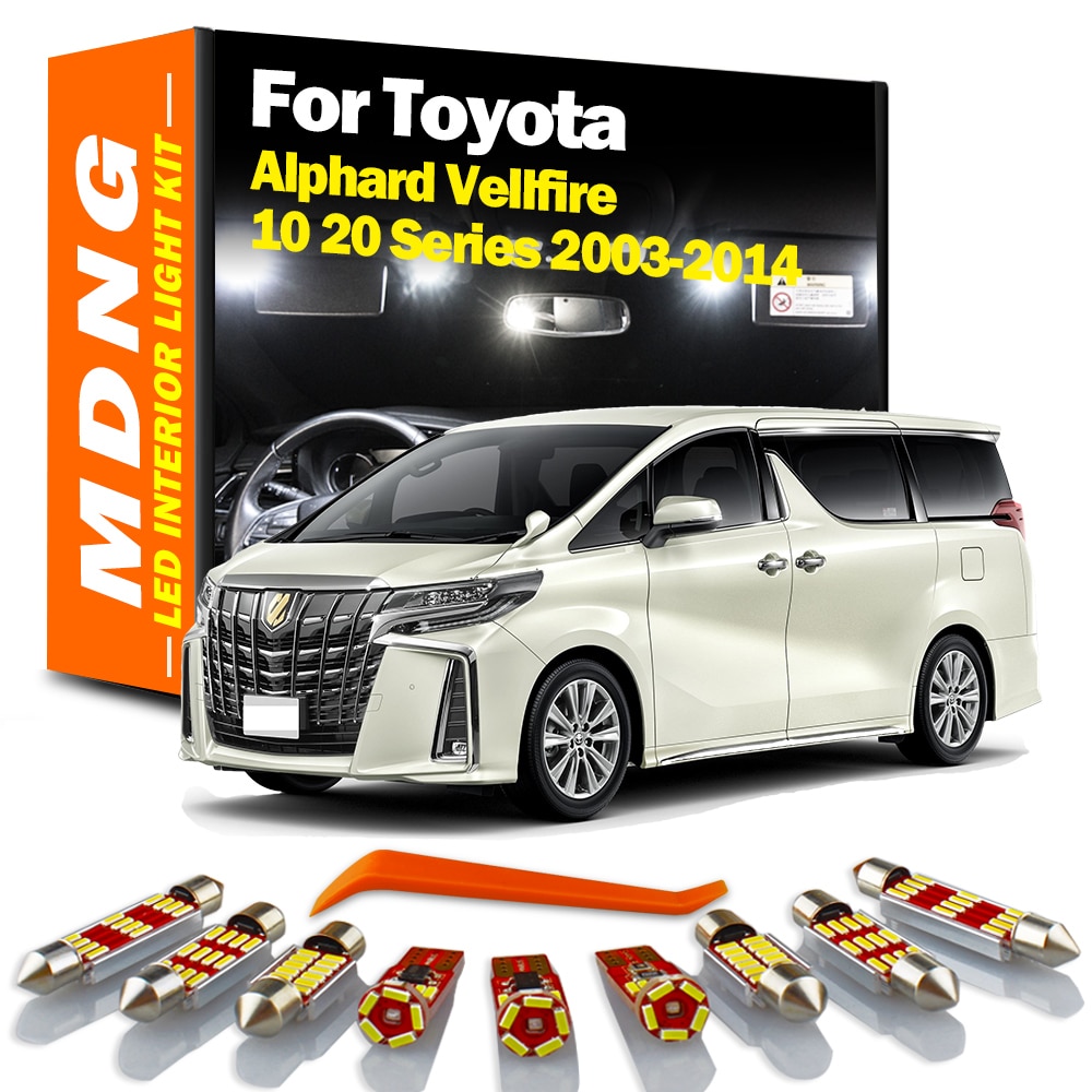 

Canbus для Toyota Alphard Vellfire 10 20 серия 2003-2014 Автомобильный светодиодный внутренний светильник комплект номерного знака автомобильный светильник ing