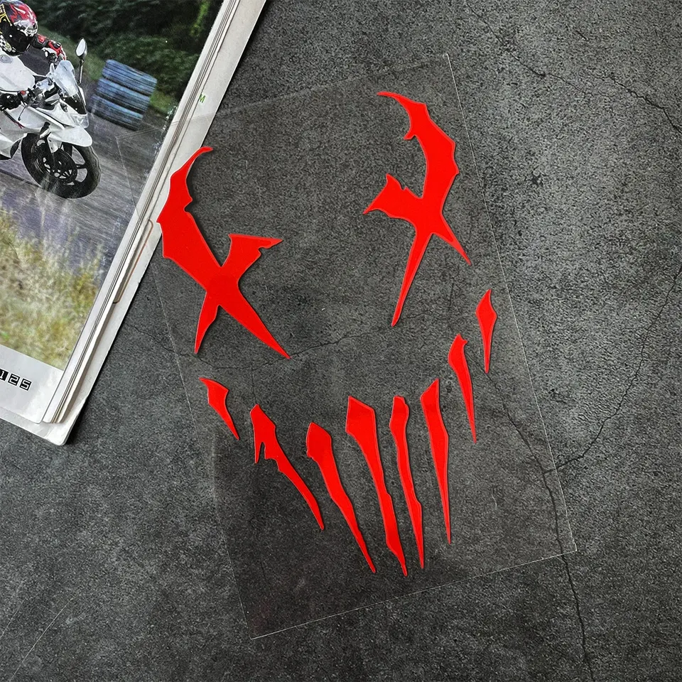 

Светоотражающие мотоциклетные наклейки Devil, декор для мотоцикла, велосипеда, скутера, кузова автомобиля, переднего лобового стекла, шлема, заднего света, аксессуары