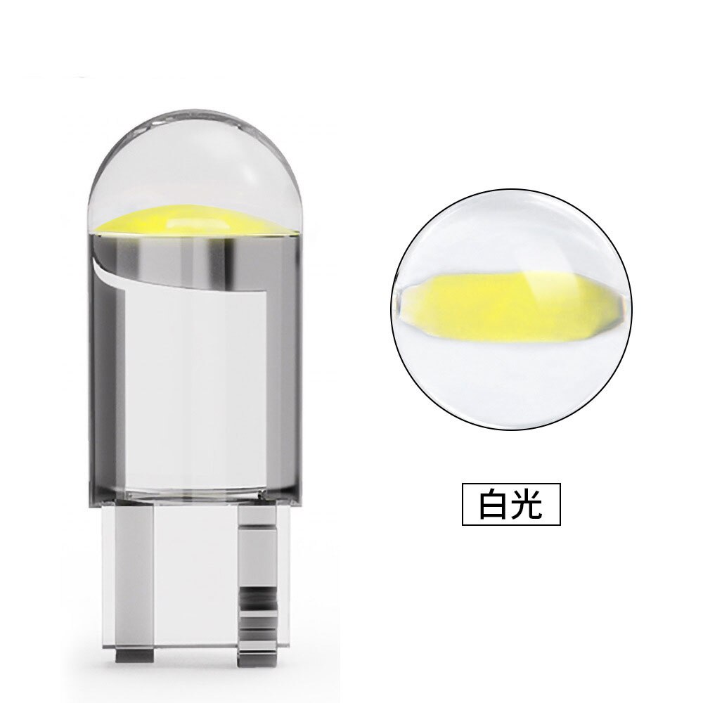 

Автомобильная фотолампа 10 W5W Canbus Glass COB 6000k, Верхняя лампа для чтения, габаритный фонарь с клиновидным номерным знаком, фотолампа 168 194 192, 12 В постоянного тока, белая фотолампа
