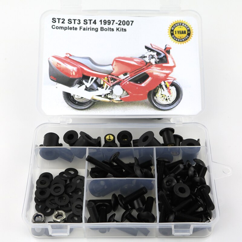 

Подходит для Ducati ST2 ST3 ST4 1997-2007 мотоциклов, полный комплект болтов обтекателя, скоростные гайки, стальные винты для кузова, зажимы, крепеж