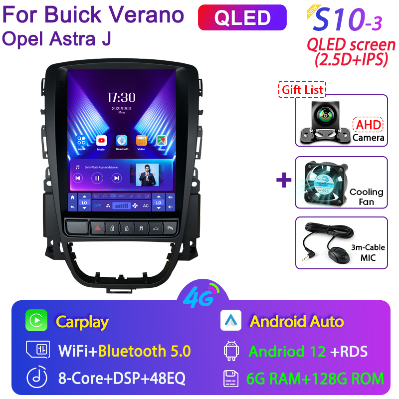 

Srnubi Android 12.0 Автомобильный радиоприемник для Opel Astra J Vauxhall Buick Verano 2009-2015 Мультимедийное видео 2Din 4G WIFI Carplay Head Unit