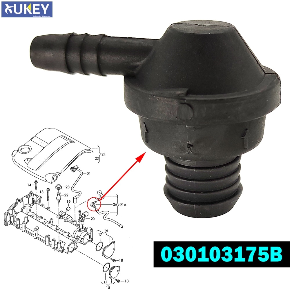 

Для AUDI A1 A3 S3 8P VW Beetle Caddy 2k Golf ESTATE Jetta Polo 9N 6R 6C EOS Touran Шланг сапуна двигателя Односторонний клапан 030103175 Б