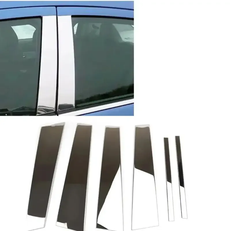 

6 шт. серебряная хромированная стойка, подходит для Toyota Camry 2007-2011 2010 2009 2008, оконная дверь, боковая накладка, наклейка, наклейка