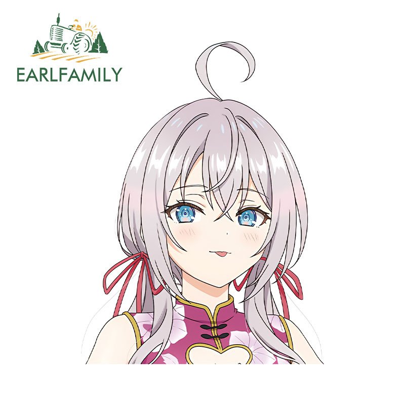 

EARLFAMILY, 13 см x 9,8 см, аниме, Chibi Girl, автомобильные наклейки, китайское платье, Diecut, личные аксессуары, водонепроницаемые наклейки