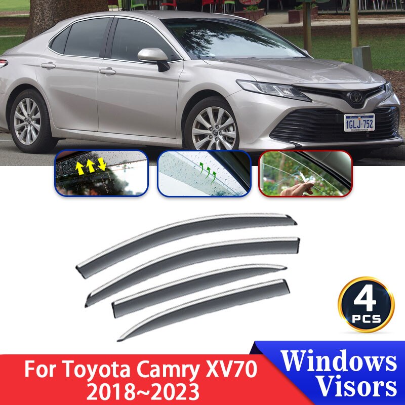

Для Toyota Camry XV70 2021 XV 70 2018 ~ 2023 2022 2019 автомобильные двери Солнце Дождь окна Козырьки дым дефлекторы тент крышка аксессуары