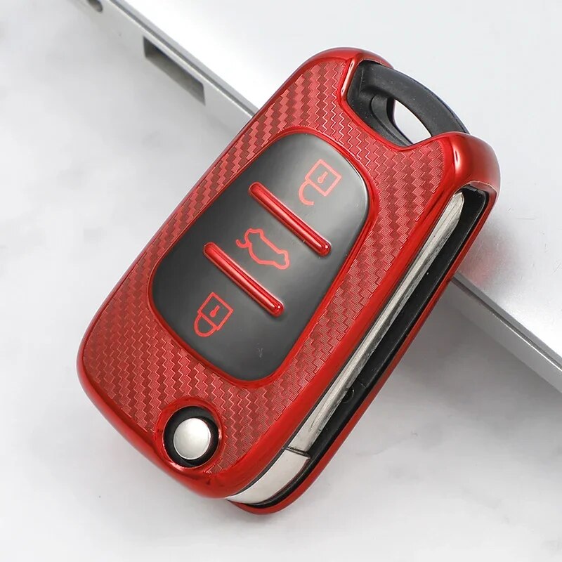 

Чехол для автомобильного ключа из ТПУ и углеродного волокна для Kia Ceed Picanto Sportage для Hyundai I30 Ix35