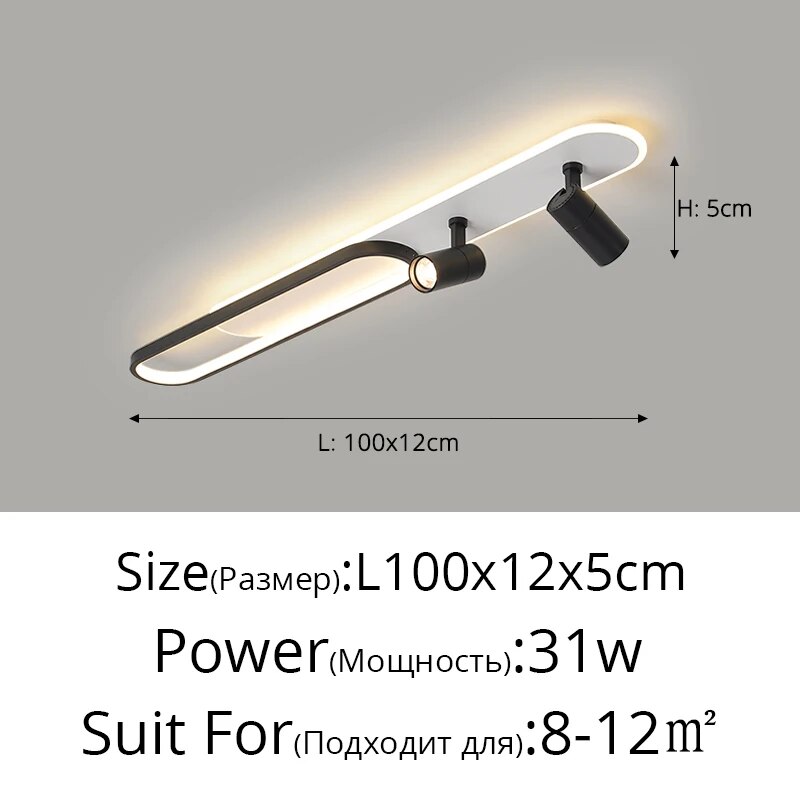 

YICOLUX LED люстра с прожекторами белый/черный/золотой