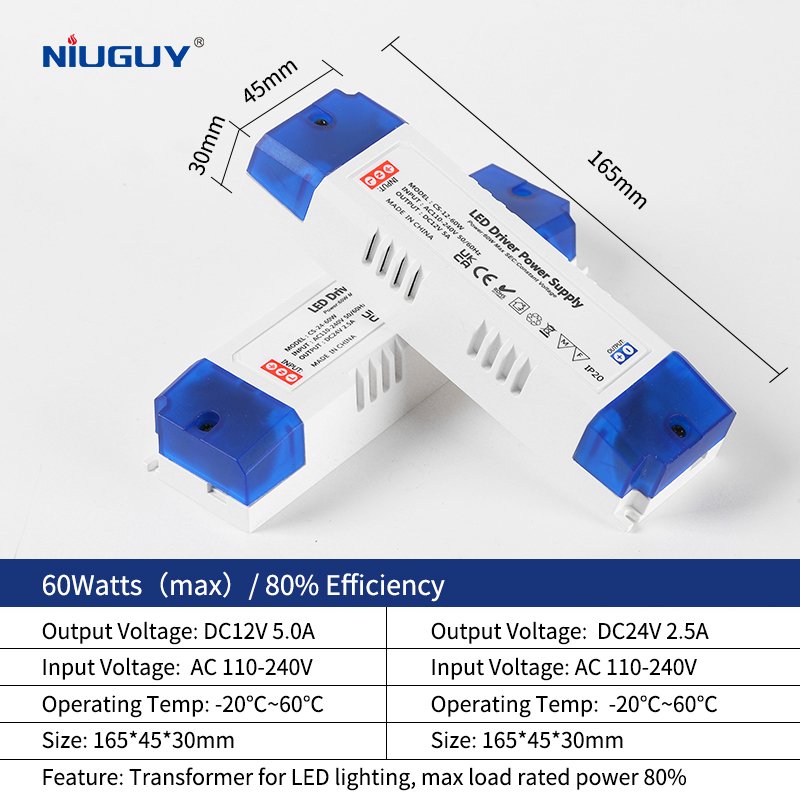 

NIUGUY Трансформатор освещения 12-100Вт AC/DC