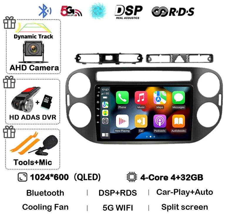 

Android 14 Auto Carplay для VW Volkswagen Tiguan 1 NF 2006 2008-2012 2013 2014 2015 2016 Автомобильный радиоприемник Мультимедийный GPS-плеер Стерео