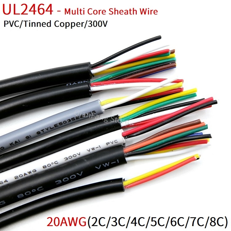 

Медный кабель 20AWG 2-8 жил 1 метр UL2464