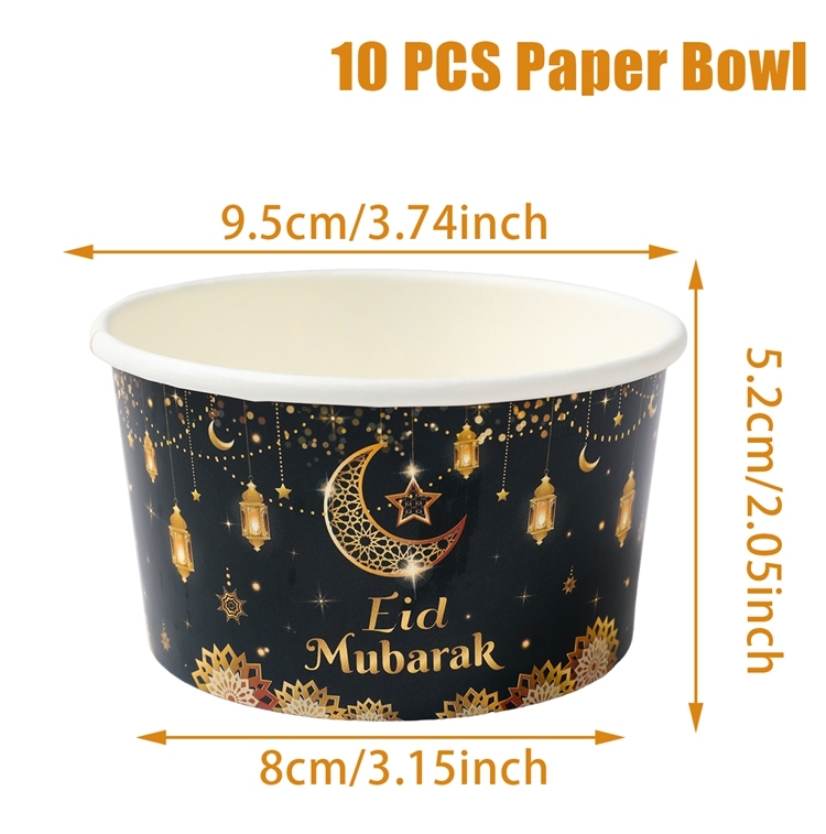 

Бумажные чаши Ид Мубарак Huiran, набор из 10 штук