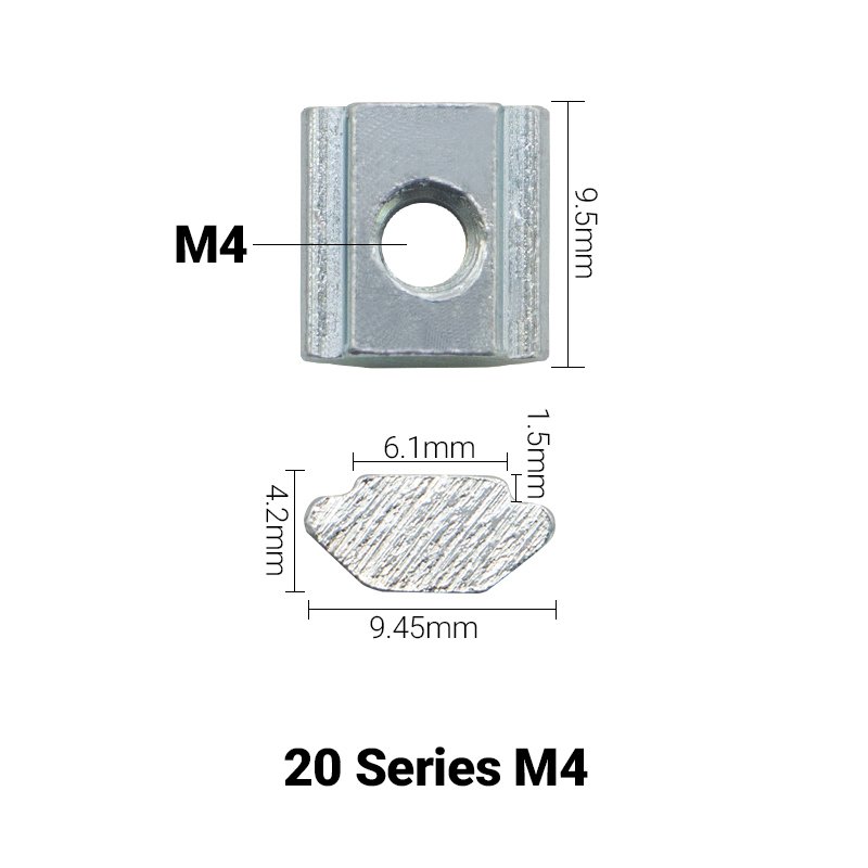 

50 шт./лот Openbuild 20 Series слот M3 M4 M5 M6 T-образный блок квадратные скользящие Т-образные гайки молотковая гайка для крепления алюминиевый профиль 2020