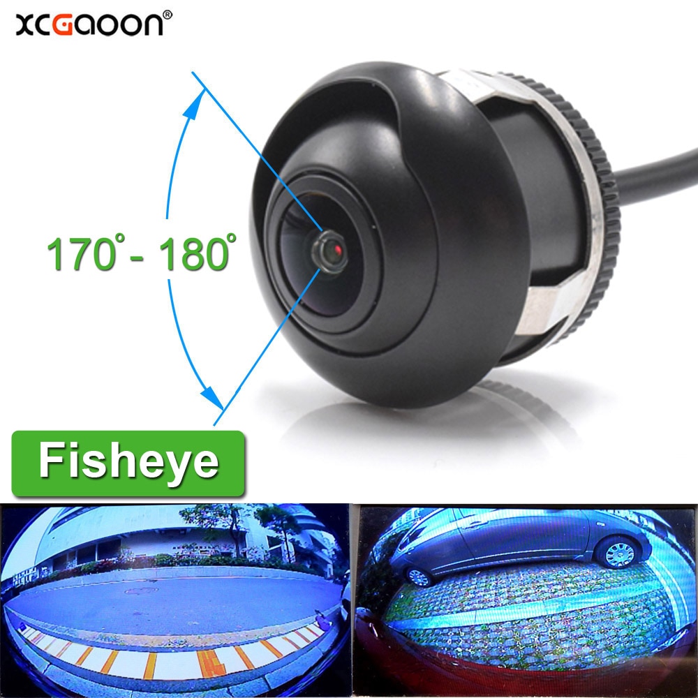 

XCGaoon CCD 180-градусный объектив «рыбий глаз» Автомобильная задняя боковая камера переднего вида Широкоугольная резервная камера заднего вида Водонепроницаемая камера ночного видения