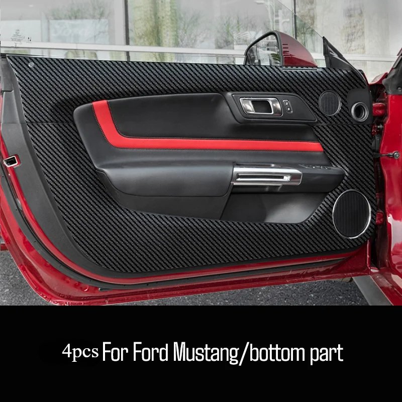 

Для Ford Mustang 2015 2016 2017 2018 2019 2022 2023 дверная противоударная накладка, наклейка, защитный коврик, автомобильные аксессуары из углеродного волокна