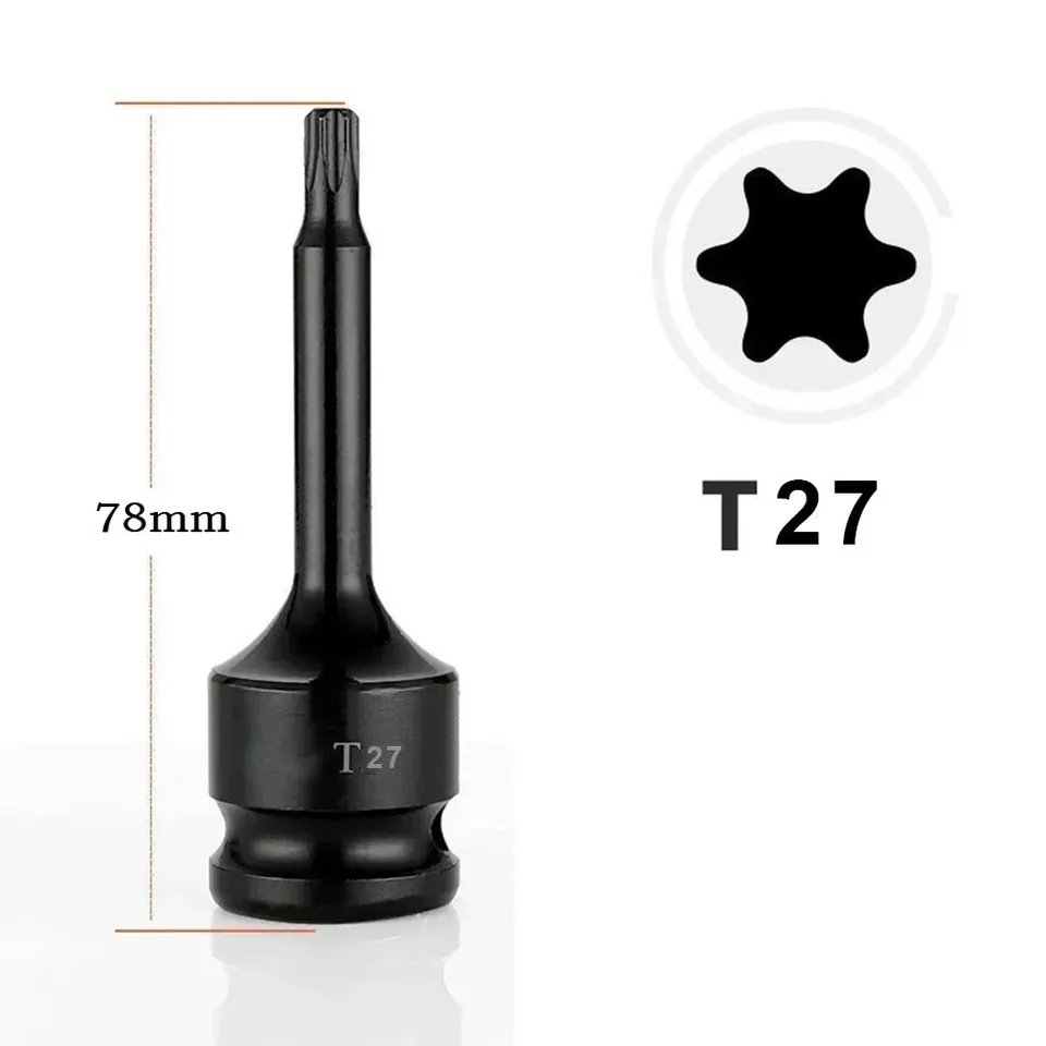 1 шт. торцевые биты Torx, 1/2 дюйма, адаптер для головки привода, биты для отверток T20 T25 T27 T30 T35 T40 T45 T50 T55 T60 T70 T80 Series