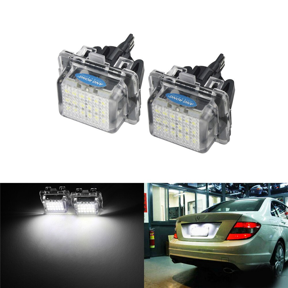 

ANGRONG 2x18 SMD Canbus Светодиодный Светильник Номерного Знака Для Mercedes Benz W204 S204 C117/X117 W221 W222 W212 S212 W21...