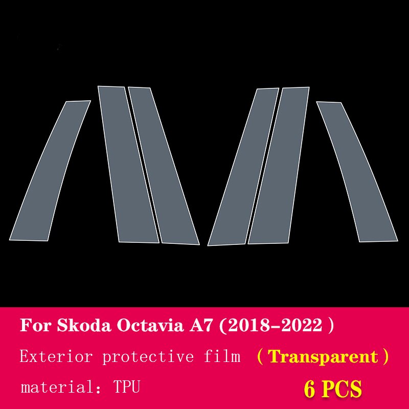 

Защитная пленка из ТПУ для Skoda Octavia A7 2018-2022, защита для окон, центральной стойки, защита от царапин, защита для автомобиля, внешние аксессуары