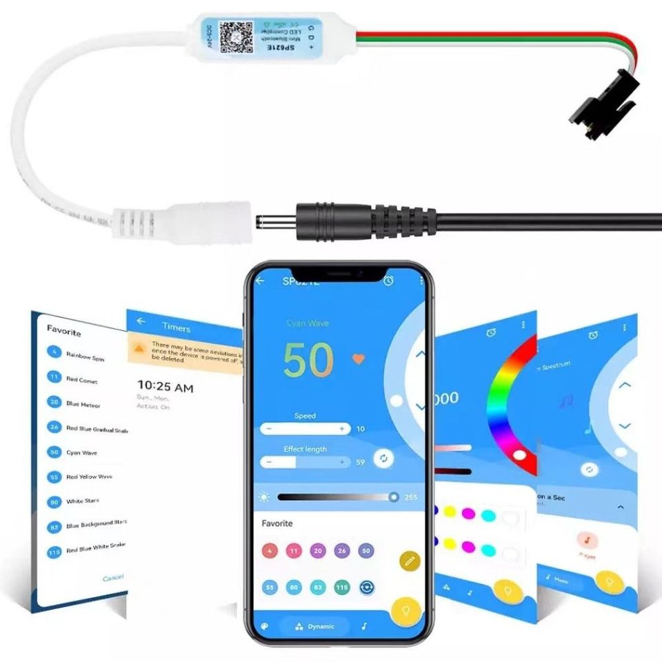 

Bluetooth-контроллер WS2812B для RGB-ленты 600 шт.