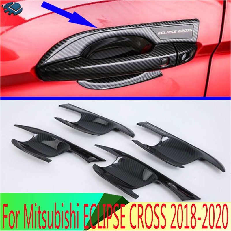 

Крышка для дверной ручки из углеродного волокна для Mitsubishi ECLIPSE CROSS 2018-2024, крышка чашки, отделка полости, вставка, украшение для формования